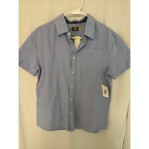 NEW Rumi + Ryder Boy's Classic Button Up Dress Shirt Short Sleeve XL 16-18 Blue